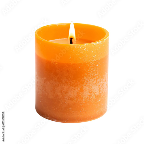 Warm Orange Candle Flickering Softly in a Cozy Indoor Setting