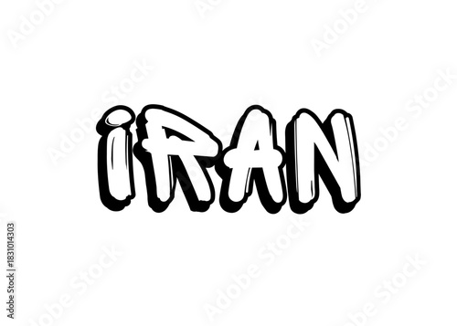 Iran graffiti word vector font
Vector font word on a white background