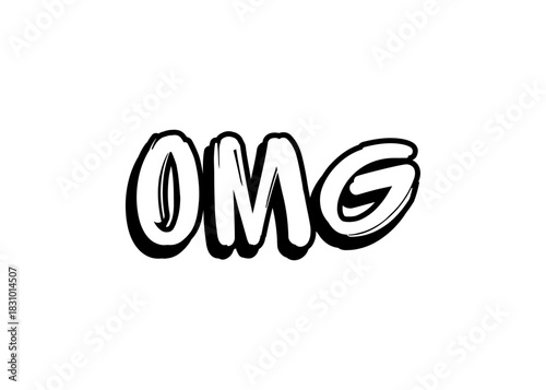 OMG graffiti word vector font
Vector font word on a white background