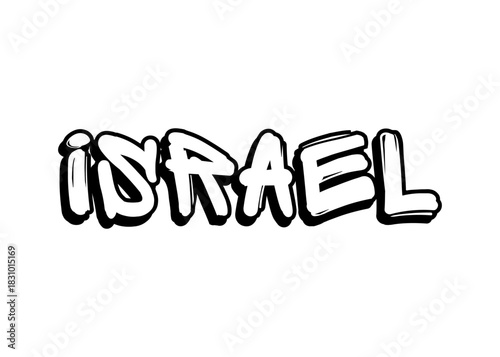 Israel graffiti word vector font
Vector font word on a white background