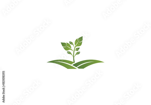 Agriculture and Farming Field Logo  PNG , Eco-Friendly Plant icon, Farm Field logo for Nature Brands Transparent Background