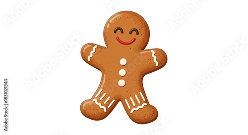 gingerbread man isolated on white