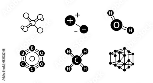 Discover chemistry concepts with these diagrams of molecular structures, explore atomic bonds and chemical elements for educational purposes