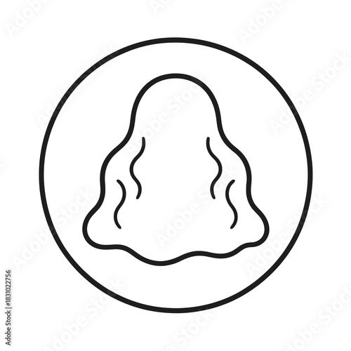 Thin-line black void-born entity icon representing a creature made of silence and absence of matter. Flat vector, ideal for conceptual horror, existential mythology and surreal cosmic themes.