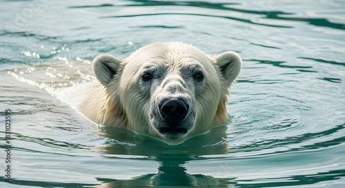 Captivating Polar Bear Swimming Underwater Arctic Apex Predator Vulnerable Species Conservation Awareness Climate Change Education Marine Wildlife Photography Ice floe habitat