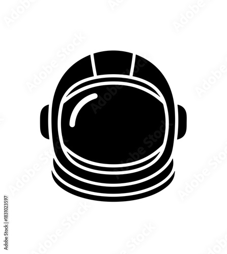 Bold astronaut helmet graphic ready for space exploration, isolated on white, a symbol of adventure and cosmic dreams for design projects