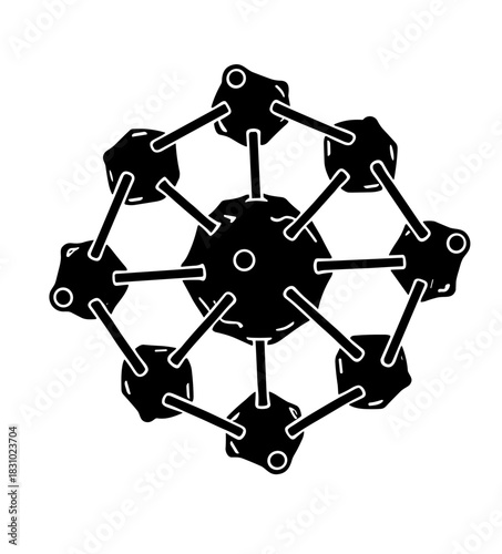 Dynamic abstract network connecting elements for futuristic innovation, business growth or scientific discovery in a modern design concept