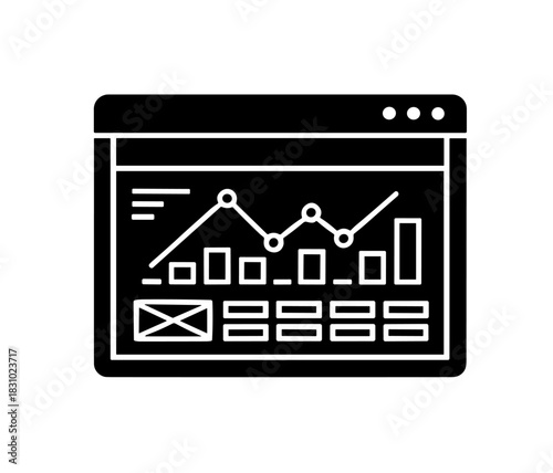 Analyze data trends with this modern chart graphic showing business analytics and insights to elevate your next project or presentation deck