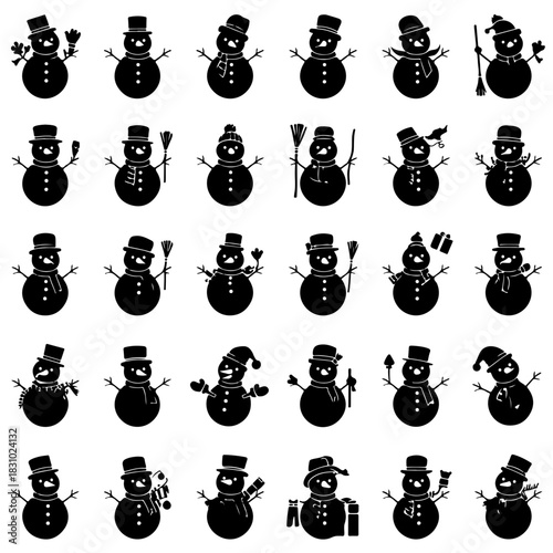 Collection of snowman icons