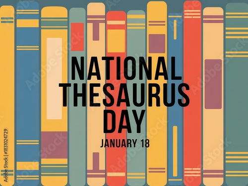 Celebrate national thesaurus day on january 18th with a vibrant background of colorful books