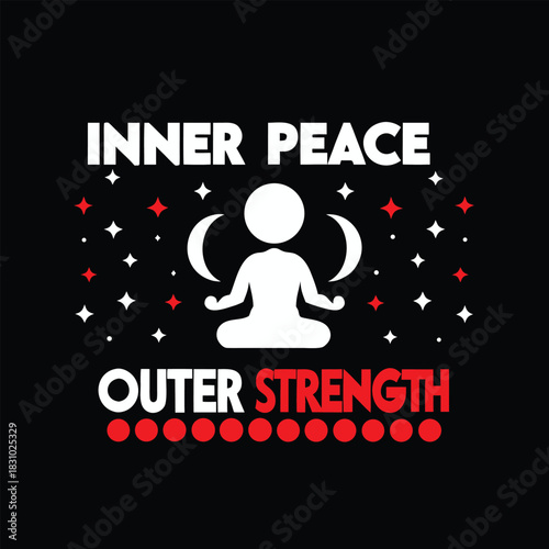 Meditating figure amidst cosmic elements symbolizes inner peace and outer strength beautifully on the dark background