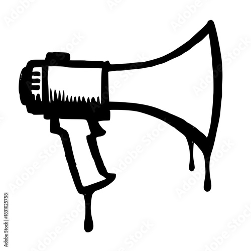 Bold megaphone illustration symbolizing voice, communication, and impactful announcements, originally vector design
