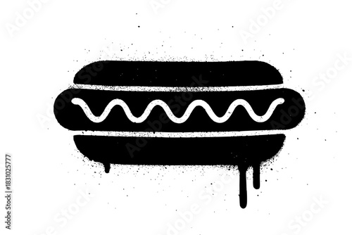 Delicious hotdog with mustard vector art for fun food designs and restaurant promotions, grunge style street food