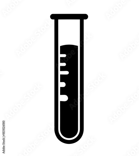 Sleek test tube with dark liquid, ideal for science, medicine, or education projects requiring professional and modern visuals