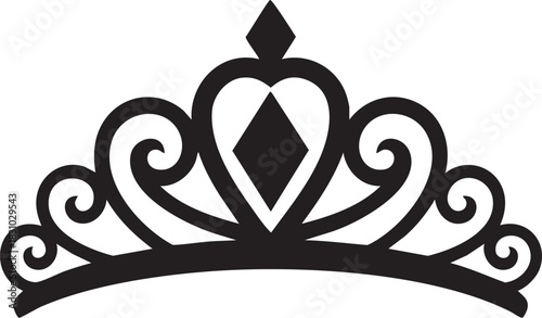 Black and white crown of thorns vector illustration with a vintage floral border and retro tattoo symbol element