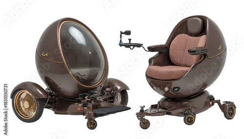 easter egg-shaped smart wheelchair with an integrated massage chair,