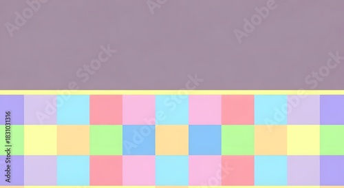 Pastel color palette background with checkered pattern for spring designs, perfect for children's content or playful branding, cheerful, and vibrant