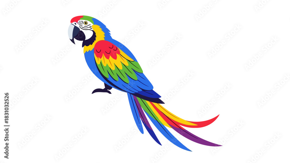 Obraz premium A colorful macaw parrot on a white background