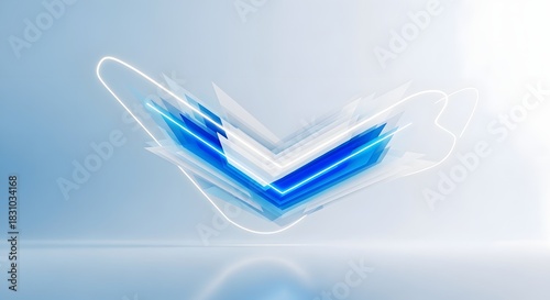 Modern abstract background with vibrant blue layers and sleek neon lighting creating a dynamic presentation backdrop for tech and innovation projects