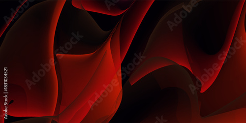 Abstract 3d Red stripy metallic background. Wave stripes background. Futuristic metal wavy line pattern. Elegant red ribbons backdrop for invitation, cover, luxe invite, banner, voucher. Vector EPS10.