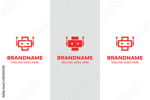 Robot Medical Cross Modern Logo, symbolizing technology, care, and healthcare innovation