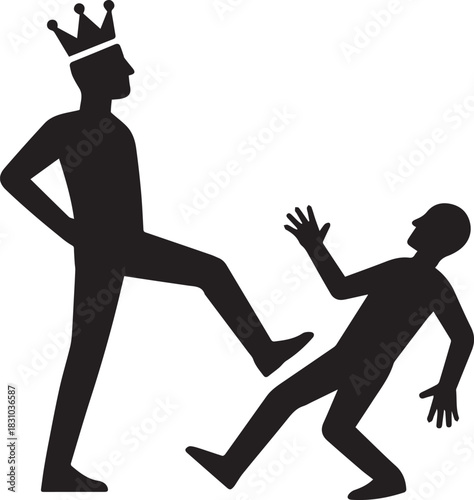 "Power and Oppression Silhouette – Conceptual Royalty Conflict Illustration"