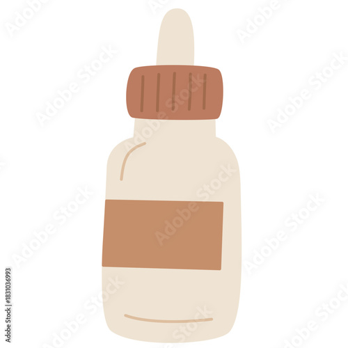 Leave-In Serum in Hand-Drawn Style for Hair-Care Product Design