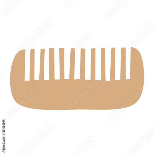 Hair Comb in Cute Hand-Drawn Style for Beauty Routine Clipart