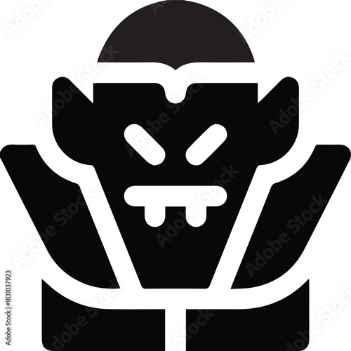 vector illustration of a black and white cartoon illustration of a man