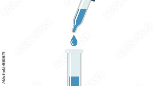 Pipette dropping liquid into a test tube