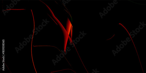 Abstract 3d Red stripy metallic background. Wave stripes background. Futuristic metal wavy line pattern. Elegant red ribbons backdrop for invitation, cover, luxe invite, banner, voucher. Vector EPS10.