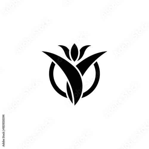 Abstract Healthy Human and Leaf Logo for Wellness and Spa