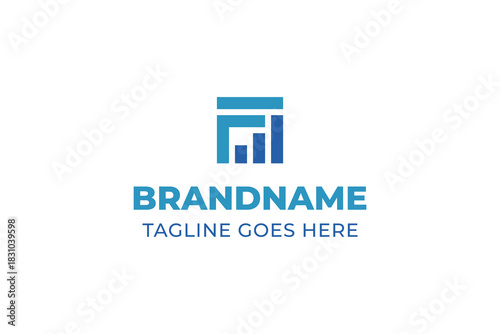 Letter F Finance Chart Logo, symbolizing growth, strategy, and success