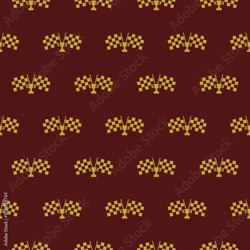Cup and flag seamless pattern isolated on color background