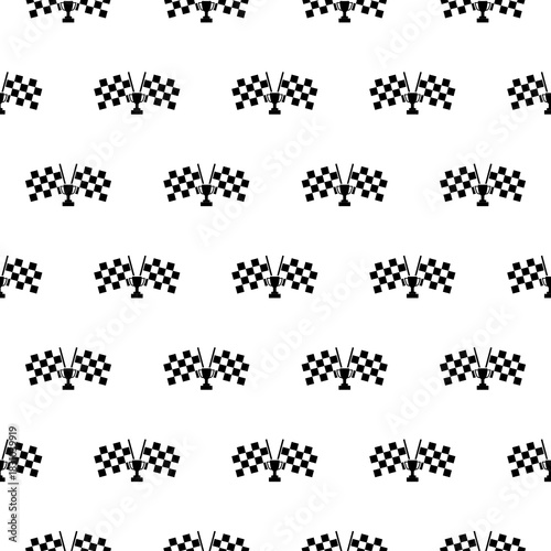 Cup and flag seamless pattern isolated on white background