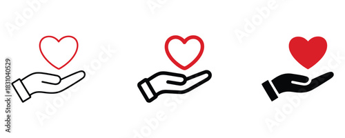 Show your love and support with this icon of a hand offering a heart, great for charities, healthcare, and expressing care and kindness