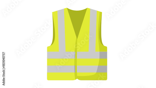 Yellow safety vest with reflective stripes