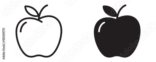 Crisp apple icons for modern designs or health focused projects, perfect for educational material or marketing campaigns with a clean, minimalist style