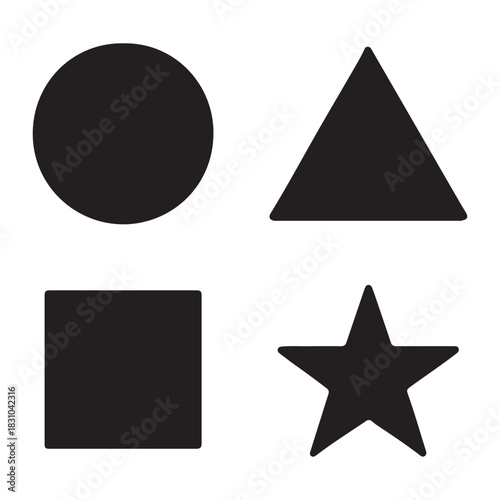 Circle Triangle Square Star Shapes Set vector