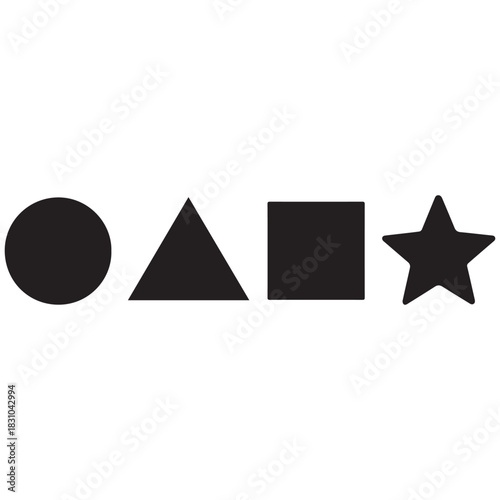 Circle Triangle Square Star Shapes Set vector