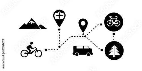 set of transport icons for children