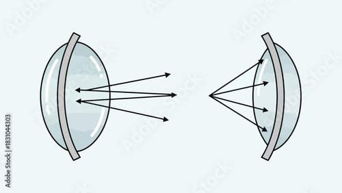 Optics light refraction through convex and concave lenses