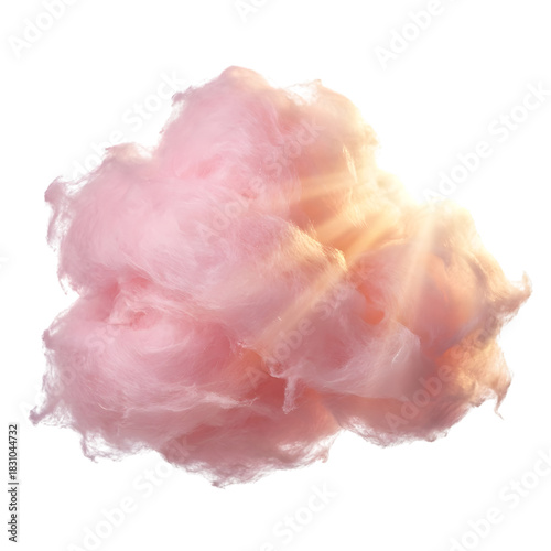 Fluffy Pink Cotton Candy Cloud with Soft Light Highlights