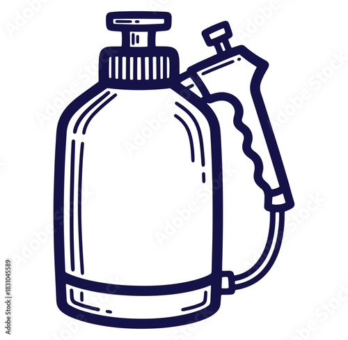 Vector illustration of a handheld pressure sprayer equipment for gardening and cleaning