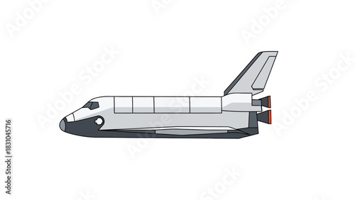 Space Shuttle side view white background
