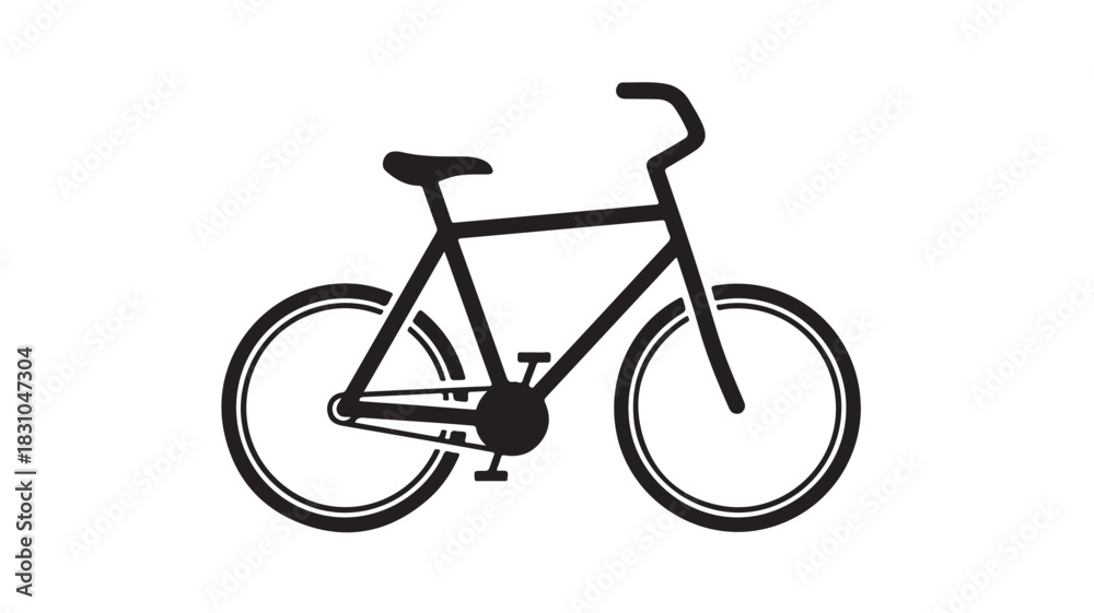 Obraz premium Simple bicycle icon black vector illustration of bike isolated on white background