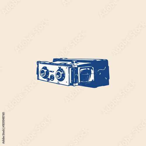 Old vintage analog film medium format twin lens camera icon