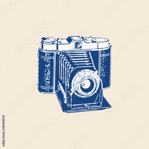 Vintage analog 120 film medium format range finder compact camera  photography photographer icon