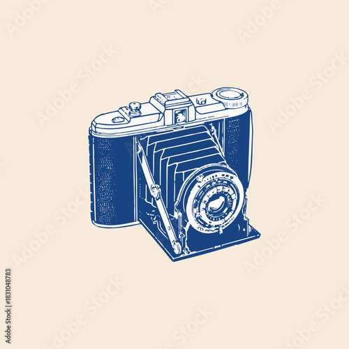 Vintage analog 120 film medium format range finder compact camera  photography photographer icon