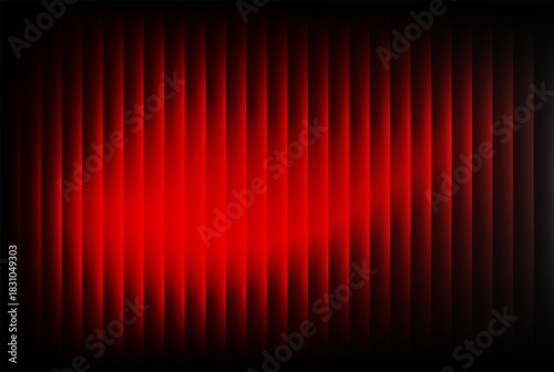Abstract background featuring intense vertical red light bars creating a dramatic, glowing curtain effect against a deep black backdrop for a modern, energetic visual presentation or digital art